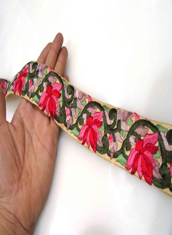 Strala Multicolor Laces for Dresses, Sarees, Lehenga, Suits, Bags, Decorations, Borders, Crafts and Home Décor,Blouse (3 mtr) Design-822.1 (Multicolor Red) - Image 2